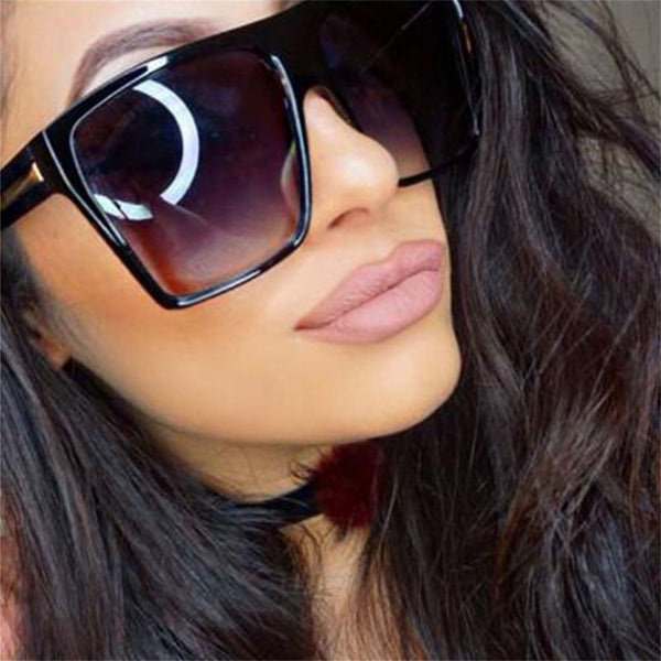 Fashion Vintage Sunglasses Women Brand Designer Oversized Sun Glasses 2021 Shades Large Black Lens Glasses UV400 Fashion Eyewear