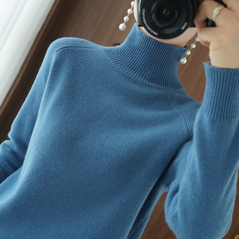 Turtleneck Pullover Fall/winter 2022 Cashmere Sweater Women Pure Color Casual Long-sleeved Loose Pullover Bottoming Women's