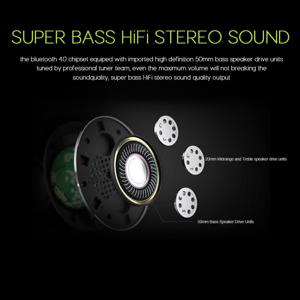 ZEALOT B570 HiFi Stereo Bluetooth Headphone Wireless Headset Foldable Support Micro SD Card AUX Microphone