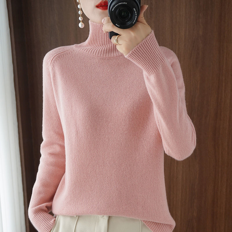 Turtleneck Pullover Fall/winter 2022 Cashmere Sweater Women Pure Color Casual Long-sleeved Loose Pullover Bottoming Women's
