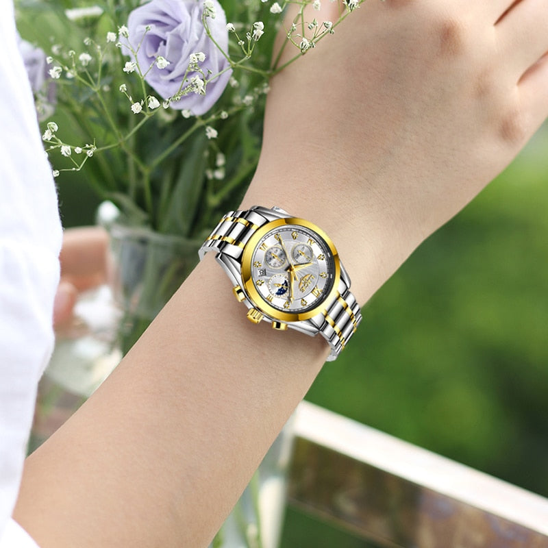 LIGE Fashion Women Watches Ladies Brand Luxury Stainless Steel Calendar Sport Quartz Watch Women Waterproof Watch Montre Femme