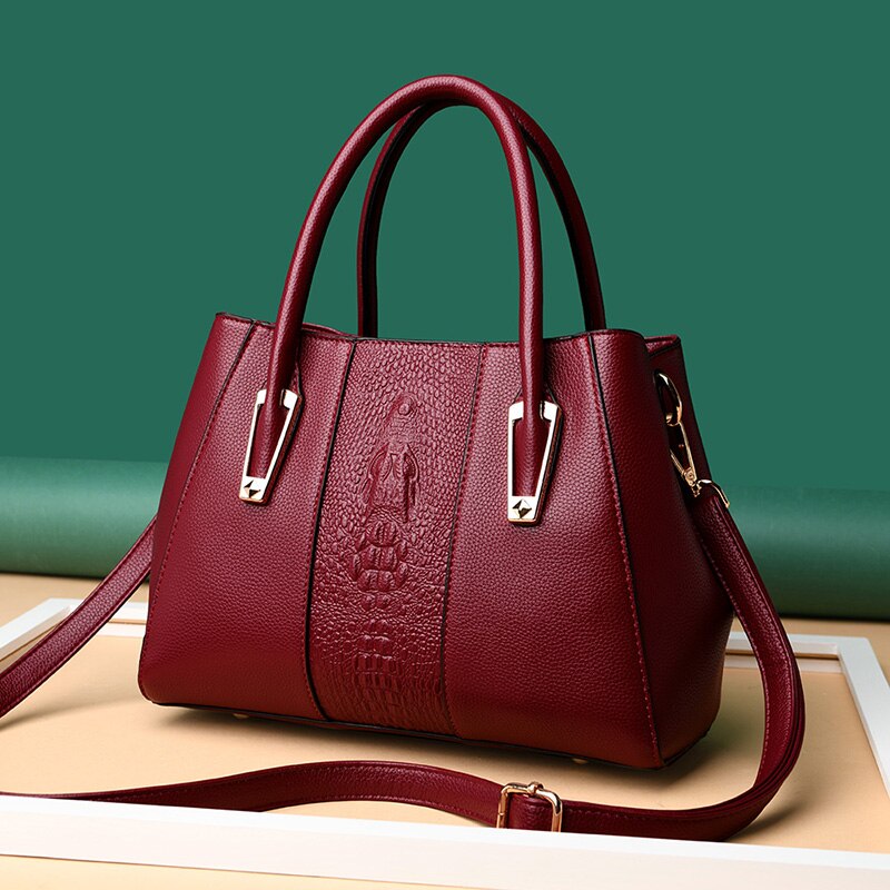 New Crocodile design, ladies, handbags, fashion brands, ladies bags, popular small travel handbags, leather, luxury bags