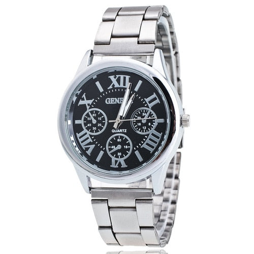New Brand 3 Eyes Silver Geneva Casual Quartz Watch Women Stainless Steel Dress Watches Relogio Feminino Ladies Clock Hot Sale