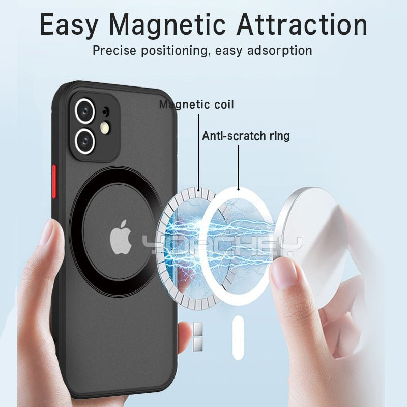 Luxury Magnetic For Magsafe Wireless Charge Phone Case For iPhone 13 14 12 11 Pro Max Mini X XR XS 14Plus Shockproof Armor Cover