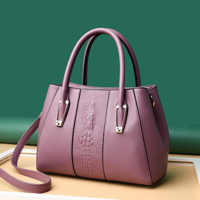 New Crocodile design, ladies, handbags, fashion brands, ladies bags, popular small travel handbags, leather, luxury bags