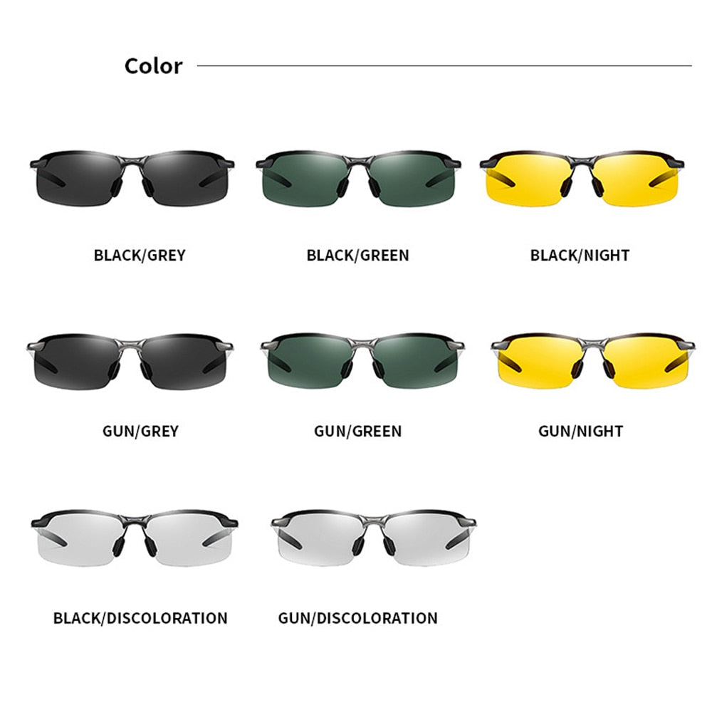 Photochromic Sunglasses Men Polarized Driving Chameleon Glasses Male Change Color Sun Glasses Day Night Vision Driver's Eyewear