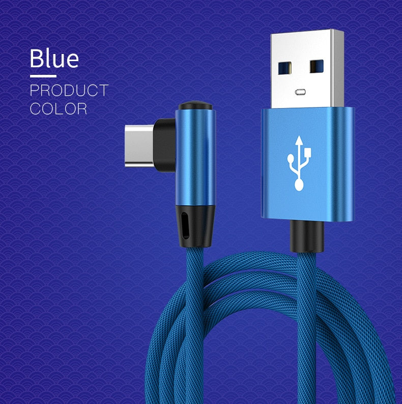 OLAF 5A USB C Cable Fast Charging Micro USB for Huawei Mate 40 30 Xiaomi Samsung 90 Degree Mobile Phone Charging Cord 1M/2M/3M