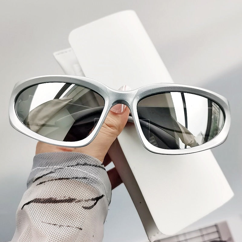 Popular Women's Sunglasses 2022  Punk Sunglasses Unique Sports Sun Glasses Men UV400 Goggle Shades Mirror Colorful Y2k Eyewear