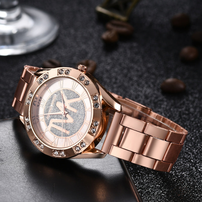Luxury Famous TVK Brand Watch For Women Gold Stainless Steel Strap Diamond Digital Ladies Quartz Wrist Watches Relogio Feminino