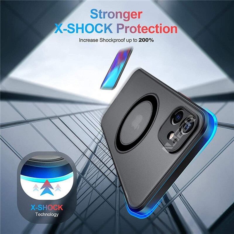 Luxury Magnetic For Magsafe Wireless Charge Phone Case For iPhone 13 14 12 11 Pro Max Mini X XR XS 14Plus Shockproof Armor Cover