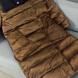 FTLZZ Duck Down Jacket Women Winter Long Double Sided Plaid Coat Female  Warm Down Parka Slim Outwear