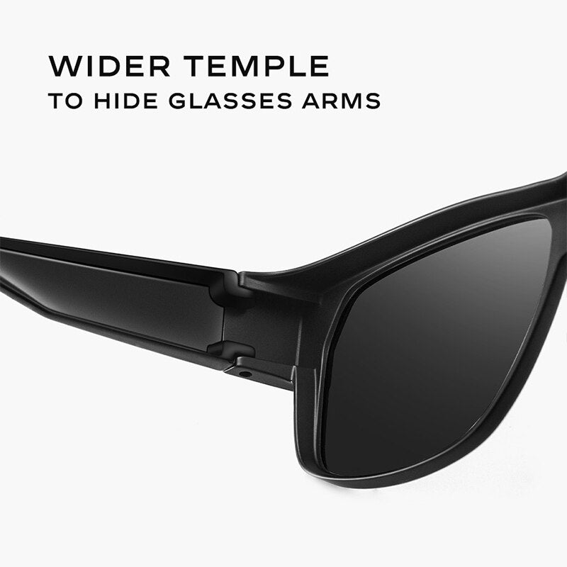 CAPONI Fit Over Sunglasse Polarized Men UV400 Goggles Outdoor Driving Fishing TR-90 Frame Cover Sun Glasses Discoloration BS3027