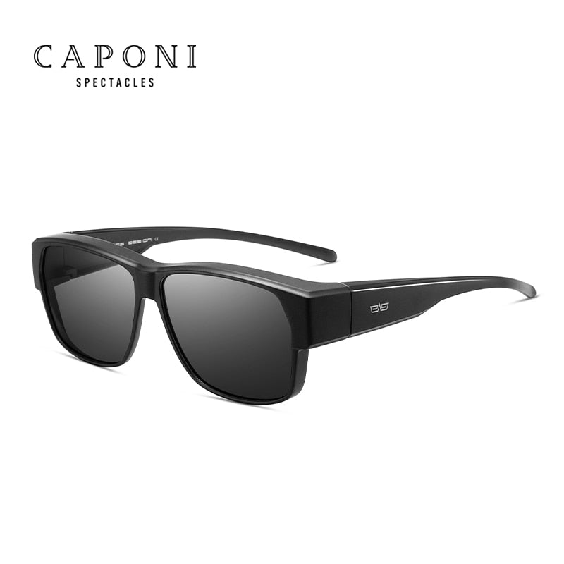 CAPONI Fit Over Sunglasse Polarized Men UV400 Goggles Outdoor Driving Fishing TR-90 Frame Cover Sun Glasses Discoloration BS3027