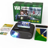 WEWATCH V50 Portable 5G WIFI Projector Mini Smart Real 1080P Full HD Movie Proyector 200&#39;&#39; Large Screen LED Bluetooth Projectors
