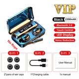 09 9D TWS Bluetooth 5.0 Earphones 2200mAh Charging Box Wireless Headphone Stereo Sports Waterproof Earbuds Headsets With Mic