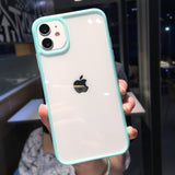 moskado Candy Color Border Shockproof Phone Case For iPhone 12 13 Mini 11 Pro Max XR X XS Max 7 8 Plus SE 2020 Clear Back Cover
