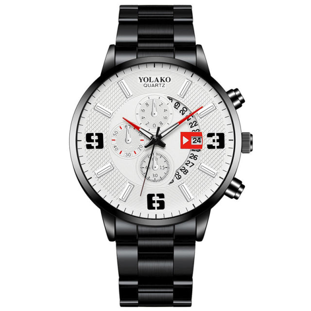 reloj hombre Mens Fashion Business Watches Men Sports Stainless Steel Quartz Watch Man Calendar Date Clock relogio masculino