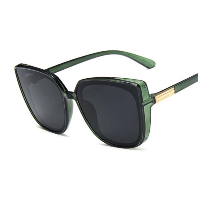 Designer Cat Eye Sunglasses Woman Vintage Black Mirror Sun Glasses