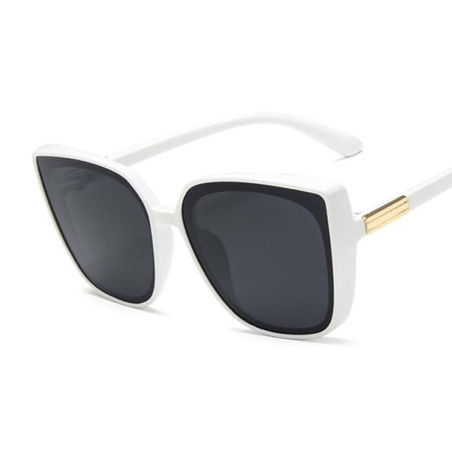 Designer Cat Eye Sunglasses Woman Vintage Black Mirror Sun Glasses