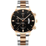 Men Luxury Stainless Steel Watch Calendar Date Quartz Wrist Watch Watche