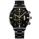 Men Luxury Stainless Steel Watch Calendar Date Quartz Wrist Watch Watche