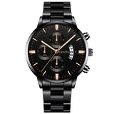 Men Luxury Stainless Steel Watch Calendar Date Quartz Wrist Watch Watche