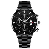 Men Luxury Stainless Steel Watch Calendar Date Quartz Wrist Watch Watche