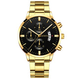 Men Luxury Stainless Steel Watch Calendar Date Quartz Wrist Watch Watche