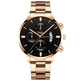 Men Luxury Stainless Steel Watch Calendar Date Quartz Wrist Watch Watche