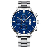 Men Luxury Stainless Steel Watch Calendar Date Quartz Wrist Watch Watche