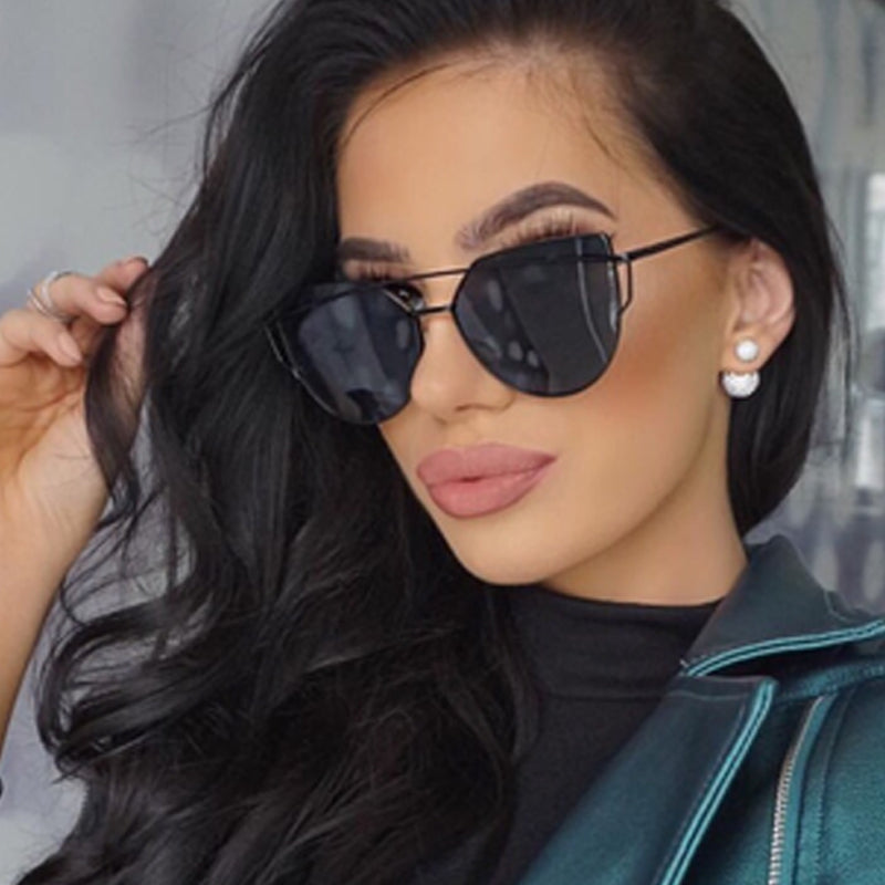 Sexy Retro Cat Eye Sunglasses Women Brand Designer Metal Luxury Sun Glasses