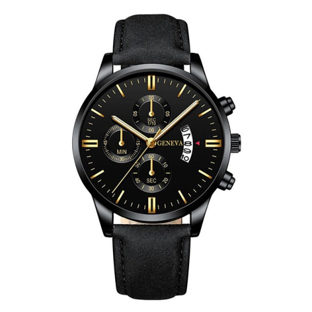 Men Luxury Stainless Steel Watch Calendar Date Quartz Wrist Watch Watche
