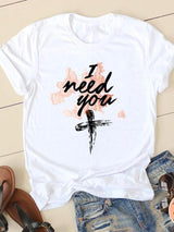 Clothing Summer Letter Printing 2022 Short Sleeve Ladies Casual Women Fashion