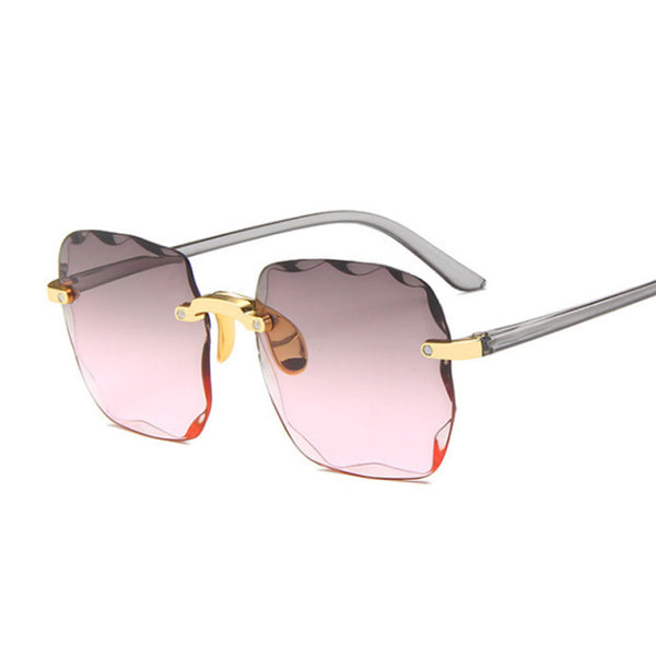 Classic Vintage Square Sunglasses Woman Gradient Mirror Frameless Sun Glasses Female Retro Fashion Rimless Oculos De Sol
