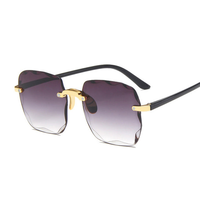 Classic Vintage Square Sunglasses Woman Gradient Mirror Frameless Sun Glasses Female Retro Fashion Rimless Oculos De Sol
