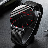reloj hombre 2022 Watch Men Minimalist Ultra Thin Watches Men&#39;s Fashion Stainless Steel Mesh Belt Quartz Watch relogio masculino