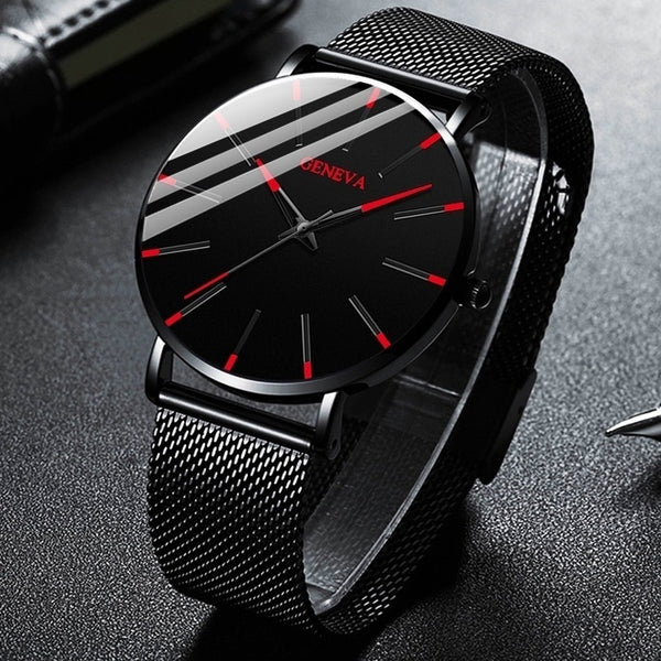 reloj hombre 2022 Watch Men Minimalist Ultra Thin Watches Men&#39;s Fashion Stainless Steel Mesh Belt Quartz Watch relogio masculino