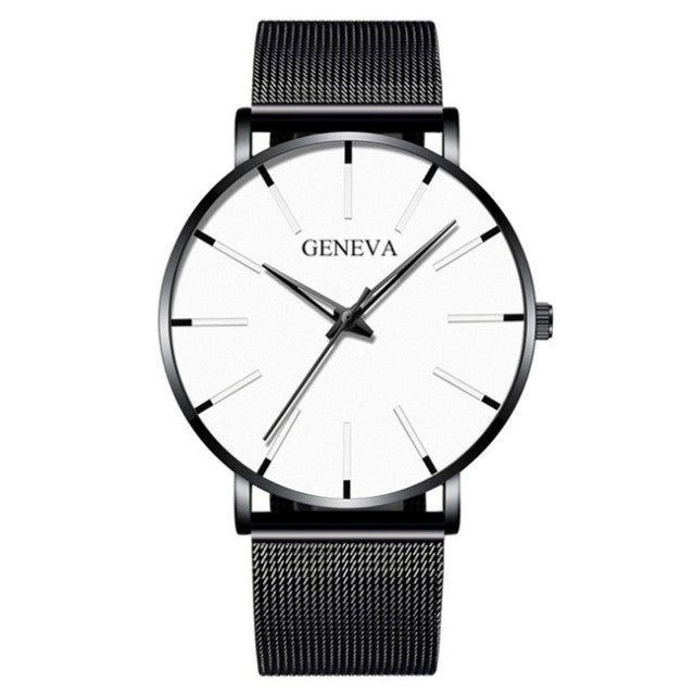 reloj hombre 2022 Watch Men Minimalist Ultra Thin Watches Men&#39;s Fashion Stainless Steel Mesh Belt Quartz Watch relogio masculino