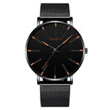 reloj hombre 2022 Watch Men Minimalist Ultra Thin Watches Men&#39;s Fashion Stainless Steel Mesh Belt Quartz Watch relogio masculino