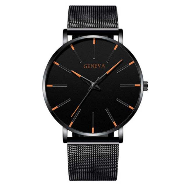 reloj hombre 2022 Watch Men Minimalist Ultra Thin Watches Men&#39;s Fashion Stainless Steel Mesh Belt Quartz Watch relogio masculino