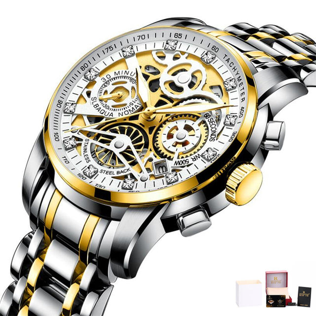 Flywheel Rotating Window Mens Watches Luxury Fashion Luminous Auto Date Men Quartz Watch Waterproof Male Clock relogios Relogio