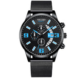 2022 Watches Mens Fashion Calendar Watch Men Business Stainless Steel Mesh Belt Quartz Wrist Watch Male Clock relogio masculino