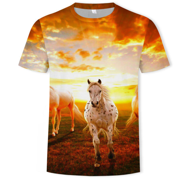 New summer fashion casual men&#39;s clothing loose printed t - shirt