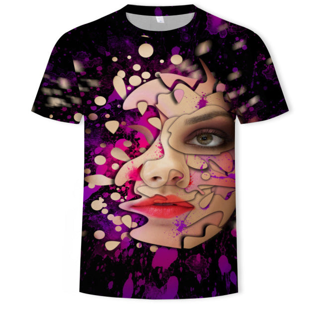New summer fashion casual men&#39;s clothing loose printed t - shirt