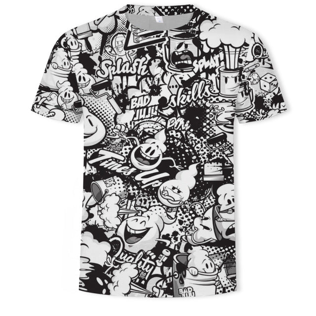 New summer fashion casual men&#39;s clothing loose printed t - shirt