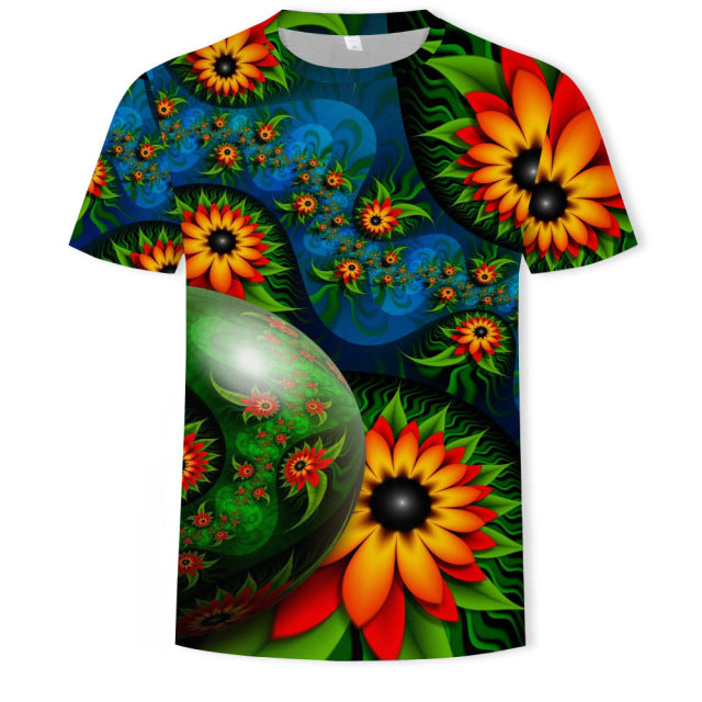 New summer fashion casual men&#39;s clothing loose printed t - shirt