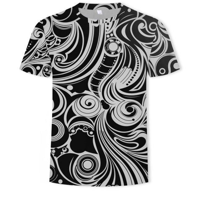 New summer fashion casual men&#39;s clothing loose printed t - shirt
