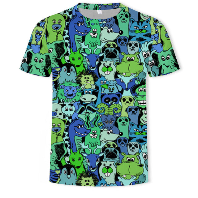 New summer fashion casual men&#39;s clothing loose printed t - shirt