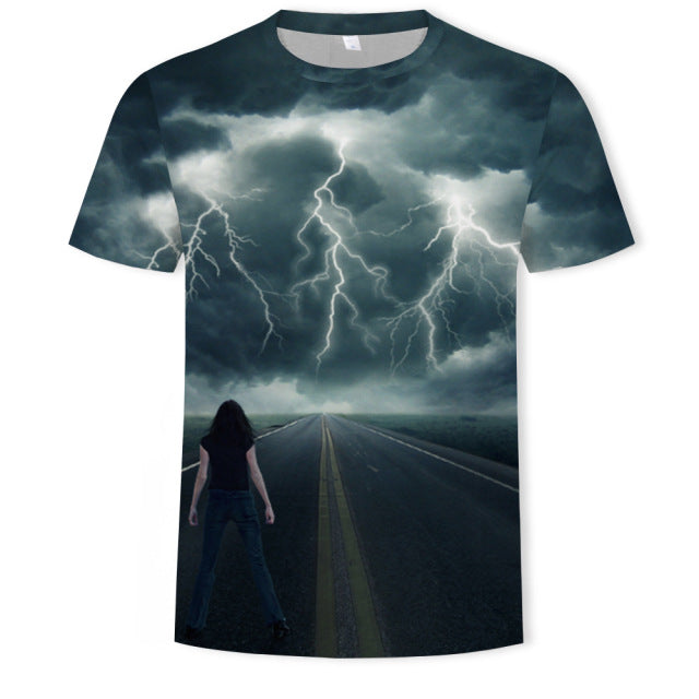 New summer fashion casual men&#39;s clothing loose printed t - shirt