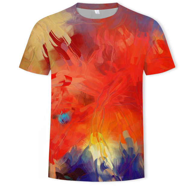 New summer fashion casual men&#39;s clothing loose printed t - shirt